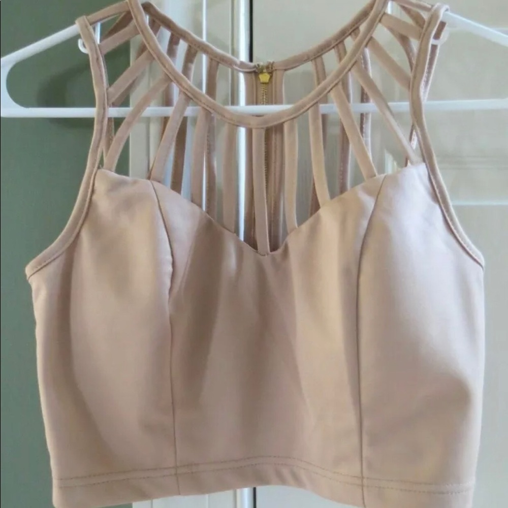 NEW Alt. B Tan Detailed High Neck Top Medium